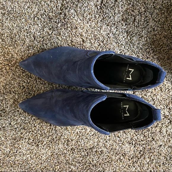 Marc Fisher Deep Blue Suede Booties - Picture 3 of 4